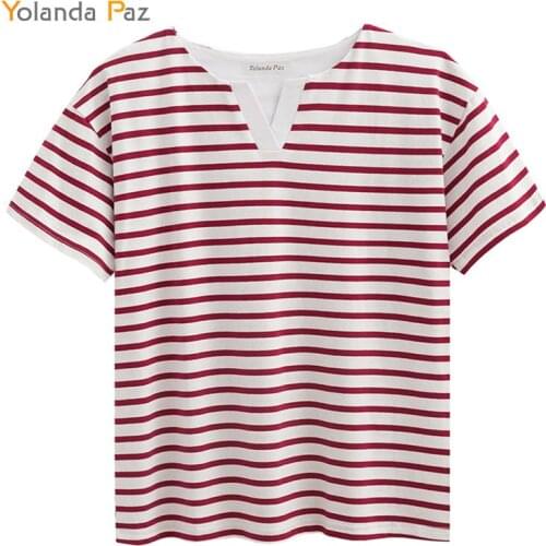 Yolanda Paz Womens Striped T-shirts