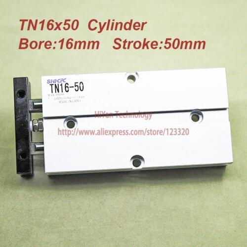 1pcs/lot TN16-50 TN16*50 Pneumatic Cylinder Bore 16mm Stroke 50mm Standard Aluminium Alloy Two-Axis Cylinder TN Series