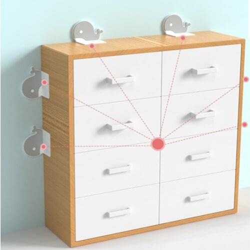 1pcs High quality Furniture fixed connector ABS Prevent dumping lock device for TV Cabinet Wardrobe child baby safety protection