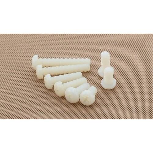 100pcs M4*5/6/8/10/12/15/20-40mm white Nylon Plastic insulation Phillips Cross Recessed round pan Head Machine Screw