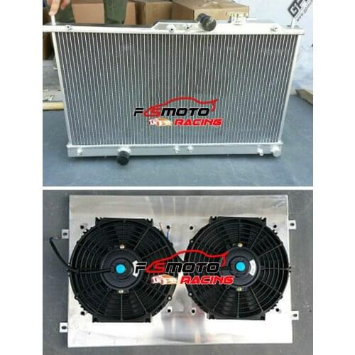 Aluminum Radiator+Shroud+FAN For Mitsubishi Eclipse 3G GT 2.4L L4 & 3.0L V6 6G72 2000-2005 MT 2000 2001 2002 2003 2004