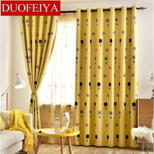 English Cartoon Curtains Childrens Room Curtains Boy Bedroom Curtains Mediterranean Wind Shading Floating Window Soldiers