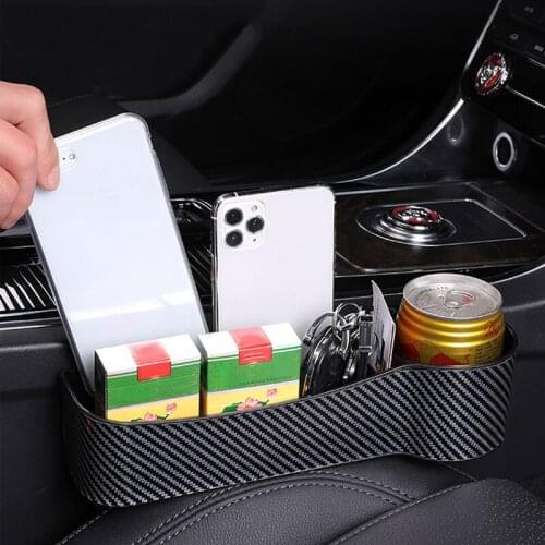 Car Seat Gap Filler Auto Side Insert Organizer Box Multifunctional Center Console Pocket Storage With Cup Sunglass Phone Holder
