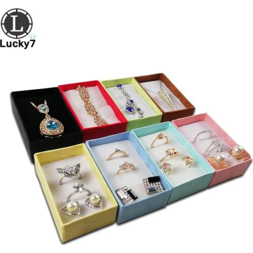12pcs/Lot Assorted Colors Jewelry Sets Display Box For Necklace Earrings Ring 5*8*2.5cm Packaging