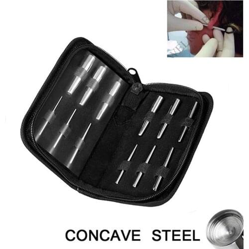 BOG-12 Pieces/Kit-Professional Body Piercing Tool 316L Surgical Steel Ear Taper Kit Stretching Kit Professional insertion Pins