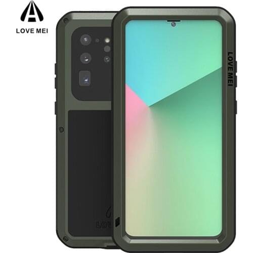 LOVE MEI For Samsung Galaxy S20 ultra Case Shock Dirt Proof Water Resistant Metal Armor Cover Phone Case For Galaxy S20 Plus S20
