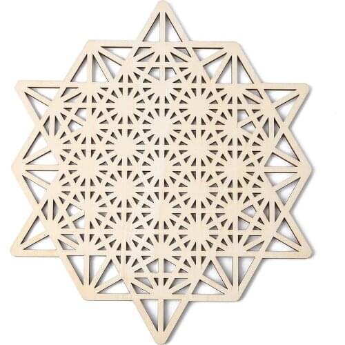 Flower of Life Crystal Grid Wall Hanging Decor all Art & Zen Decor Wooden Wall Sculpture