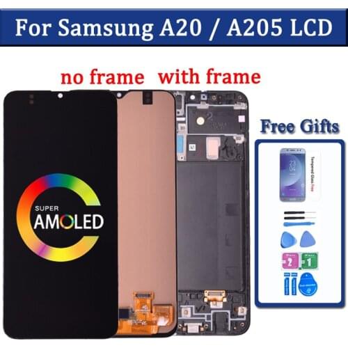 For Samsung galaxy A20 A205 SM-A205F A205FN lcd Digitizer Display With Touch Screen Digitizer Assembly Free shipping