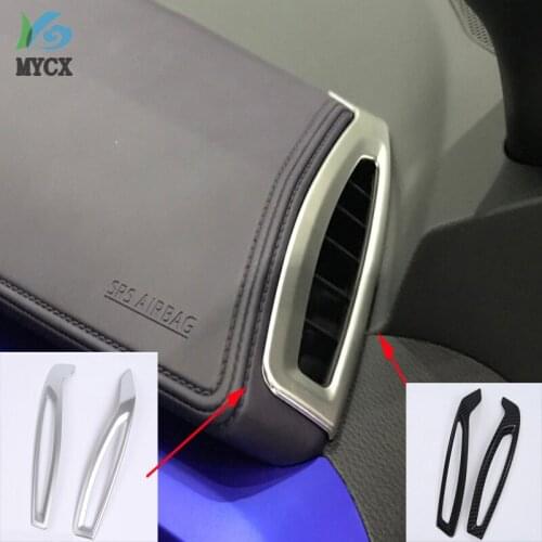 For Toyota C-HR CHR 2016 2017 2018 Upper Air Vent OutletTrim Cover Matte & Carbon fiber Car Accessories Styling 2pcs