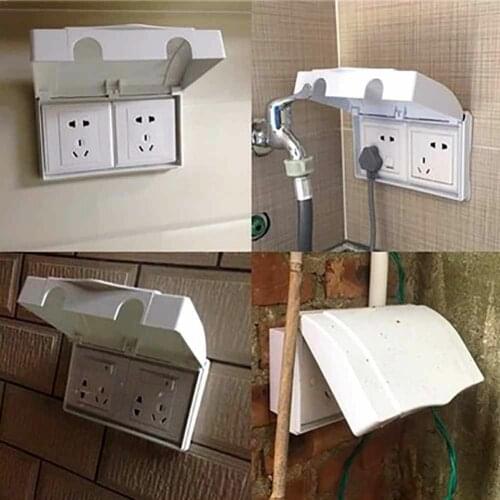 Double Socket Switch Protector 86 Type Electric Plug Cover Child Safety Box Waterproof Splash Box Power Outlet Bathroom Supplies
