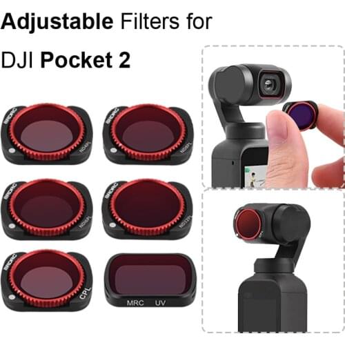 Filter Kit for DJI Pocket 2 Handheld Gimbal Camera Lens Filter Adjustable ND CPL Filters ND4-PL ND8-PL ND16-PL ND32-PL Accessory