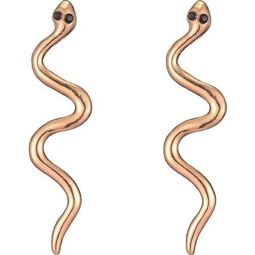 Korean Earrings 2021 Fashion Jewelry New Trend Simple Gold Plated Cute Metal Small Snake Earrings For Women Girls Gift