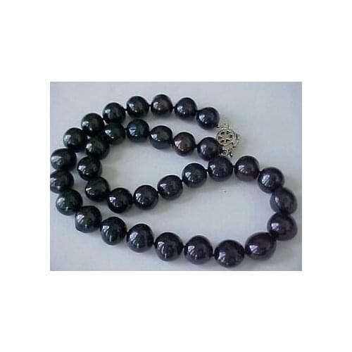 Beautiful 8-9mm GENUINE BLACK FRESHWATER PEARL NECKLACE 17"
