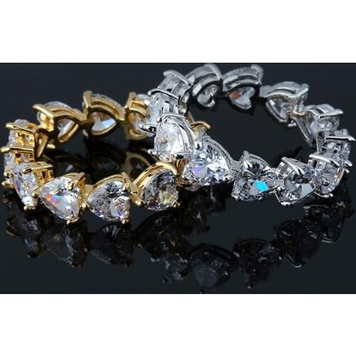 Fashion Love Heart Shape Zircon Couple Rings Full AAA CZ Round Engagement Ring Rock Hip Hop Jewelry For Women Men