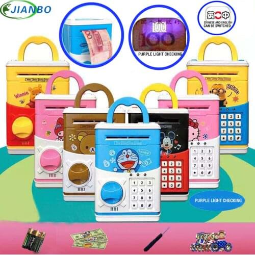 Hot New Piggy Bank Mini ATM Security Safe Box Money Electronic Password Chewing Coin Cash Deposit Machine Gift For Children Kids