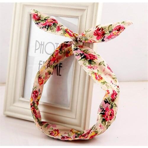 New Fashion DIY Headwear Rabbit Ear HeadBand Women Ribbon Hair Holder Headpiece Accessories Sexy Girl Best Love Hair Bands Piece