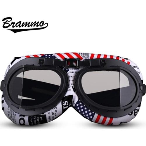 Brammo Retro Motorcycle Glasses Motocross Motorbike Goggles Vintage Pilot Aviator Scooter Biker Goggles UV Protection Eyewea