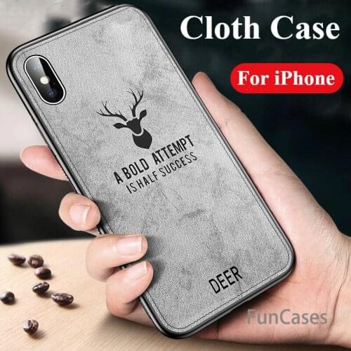 Original Mobile Phone Bag For iPhone XS MAX XR X 7 8 Plus Case for iPhone 7 Plus 6s Plus Cloth Deer Back Shockproof Soft Cases