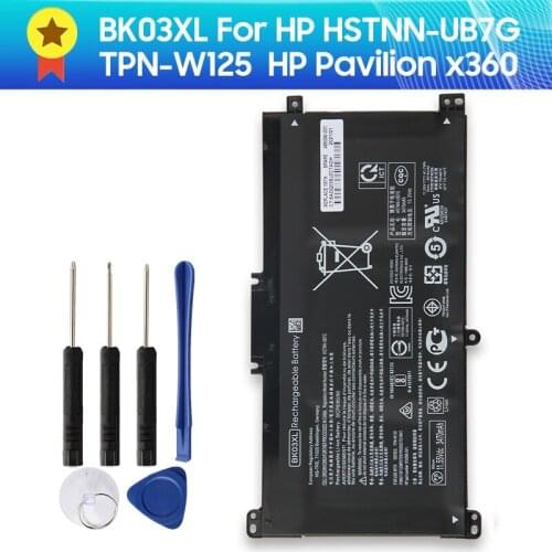 Authentic Replacement Battery BK03XL for HP HSTNN-UB7G TPN-W125 916366-541 916811-855 Laptop Genuine Battery 41.7Wh 13.2V +tool