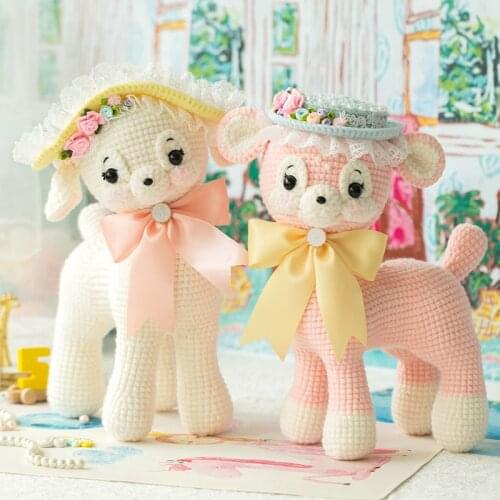Vintage Deer Crochet DIY Dolls Material Bag Cute Sheep Crochet Doll Adult Crochet Kits Handmade Sweet Toys for Gift Home Decor