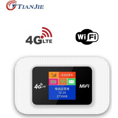 TIANJIE 4G WIFI Router Mobile WiFi LTE EDGE HSPA GPRS GSM Travel Partner Wireless Pocket Mobile Wi-Fi Router With SIM Card Slot