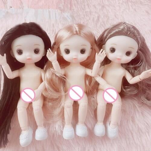 16cm BJD Doll 13 Movable Jointed Dolls Cute Multiple Color Hairstyles Doll for Girls Toys Female Nude Body Fashion Gift
