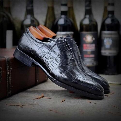 Sipriks Wedding Shoes For Groom Printed Crocodile Skin Dress Shoes Mens Wine Red Formal Tuxedo Oxfords Italian Goodyear Welted