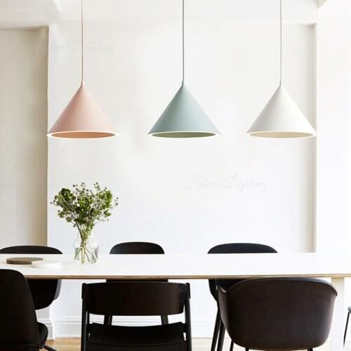 Nordic Simple LED Pendant Light Modern Chandelier Creative Personality Hanging Lamp Restaurant Light Macaron Style Pendant Lamp