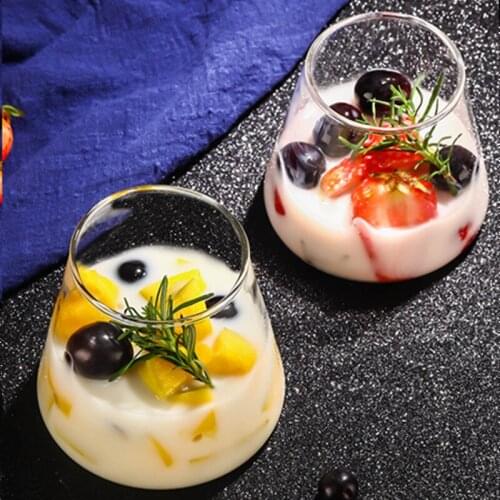 Fuji Glass Single-Layer Drink Glass Borosilicate Glass Milk Mousse Coffee Cup Home Glass Cold Drink Dessert Cup