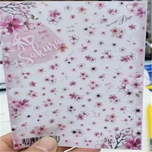 Japanese Style Fashion Scrawl& flowers Back Glue Adhesive Paper Sticker Nail Sticker Nail Decals Manicure for Women Girls Gifts
