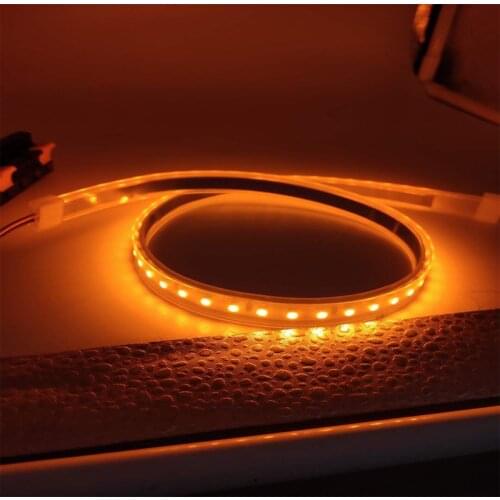 1p65 ip67 led strip light True Orange no Amber Yellow waterproof 3528 SMD 60leds/m 120leds/m christmas string tape lamp DC 12V