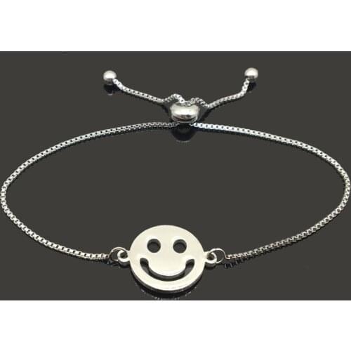 Smile Face Stainless Steel Charm Women Bracelet Fashion 316l Stainless Steel Bracelet