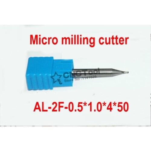 1PCS 2F-0.5*1.0*4*50 ,0.5mm Aluminum Micro Tungsten Carbide Square End Mill 2 flutes CNC Milling Cutters Router Bits