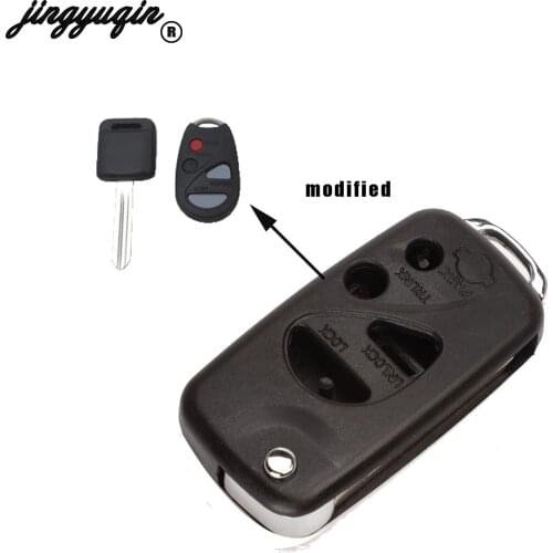 Jingyuqin for NISSAN Sunny Cefiro 4 Buttons Uncut Brass Blade Modified Remote Blank Keys ABS Shell 1 PC