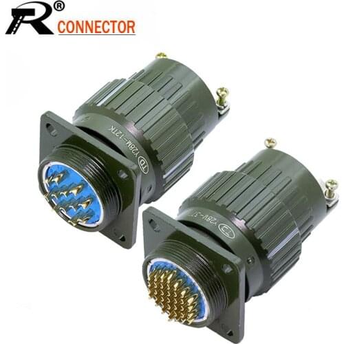 10sets Military Connector Y28M-4TK 7TK 8TK 10TK 12TK 14TK 19TK 24TK 32TK 37TK Pin Male&Female Aviation Plug Socket Panel Chassis