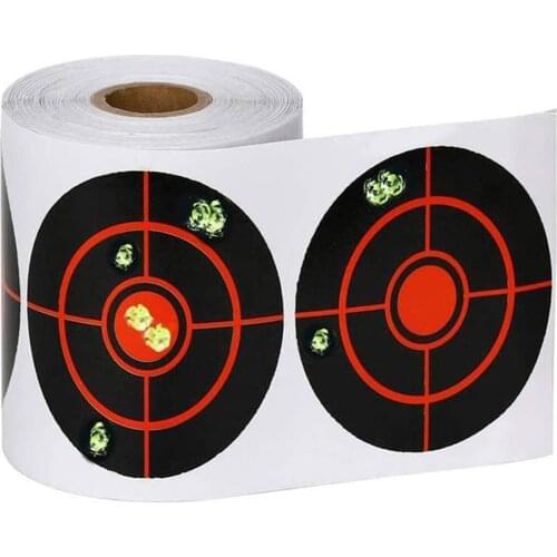 100/250pcs Shooting Splatter Target Stickers Roll Adhesive Stickers Splatter Reactive Hunting Shooting Training Stickers D 7.5cm