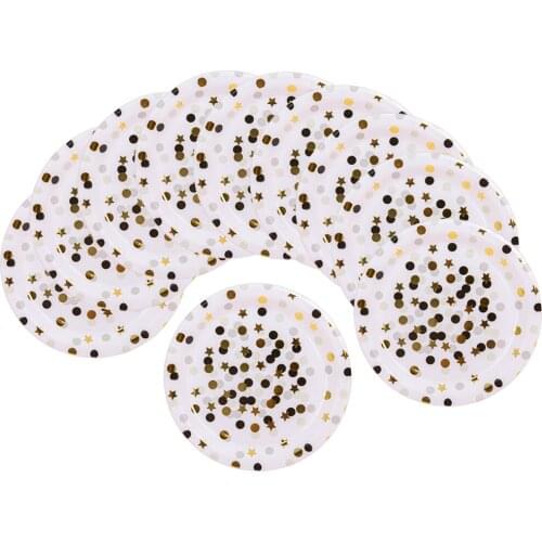 10x Dots Stars Paper Party Set Plates Cups Birthday Wedding Bouquet Tableware 7