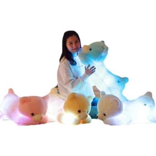 50cm 85cm LED light bear toy stuffed animal plush light up teddy bear doll luminous pillow kids toys gift for her