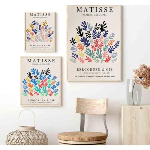 Henri Matisse Abstract Canvas Painting Minimalist Illustration Wall Art Vintage Beige Posters and Prints for Living Room Decor