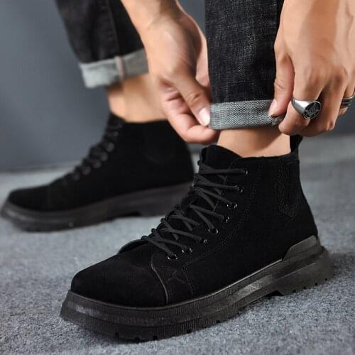 Autumn and winter new fashion casual mens boots high-top warmth casual sports shoes snow boots Martin boots work shoes