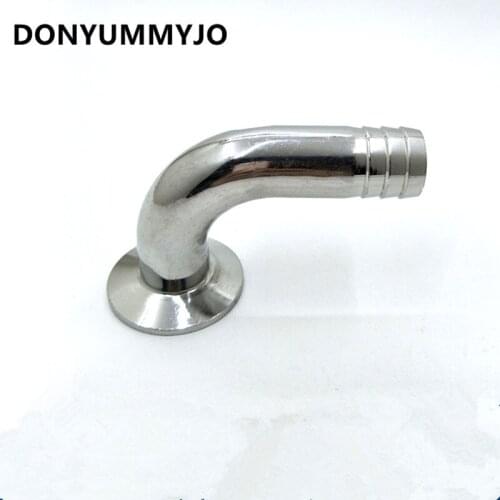 DONYUMMYJO 1.5" Tri Clamp X 25mm OD Hose Barb with 90* Bend, Sanitary Pipe fittings