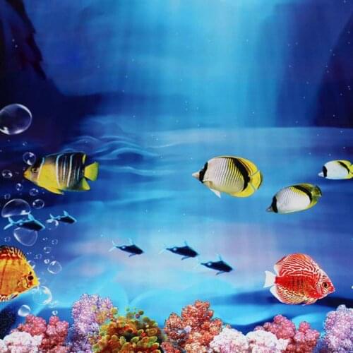 40/50cm(H) PVC Double Sided Aquarium Fish Tank Poster Background Decoration Aquarium Ocean Decorative Wall Background Poster