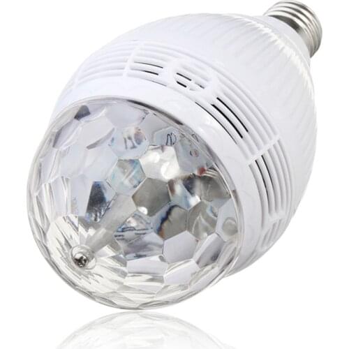 E27 Colorful Auto Rotating RGB LED Bulb Stage Light Effect Party Lamp Disco Light for Home Decoration Lighting Lamps AC110-240V