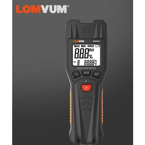 LOMVUM Digital LCD Wood Moisture Meter Wood HumidityTester Wall Cement Hygrometer Timber Damp Paper Cement Detector Tester
