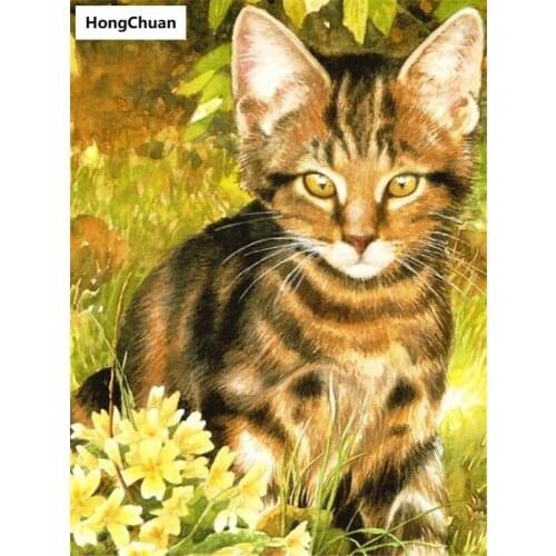 Cute Cat Mural 5D DIY Square/Round Diamond Painting Mosaic Cross Embroidery Handicraft Home Decoration Christmas Gift New Year