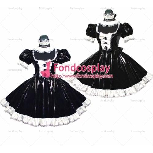 Fondcosplay adult sexy cross dressing sissy maid short Gothic Lolita Punk heavy Pvc Dress Cosplay Costume Tailor-made[G369]