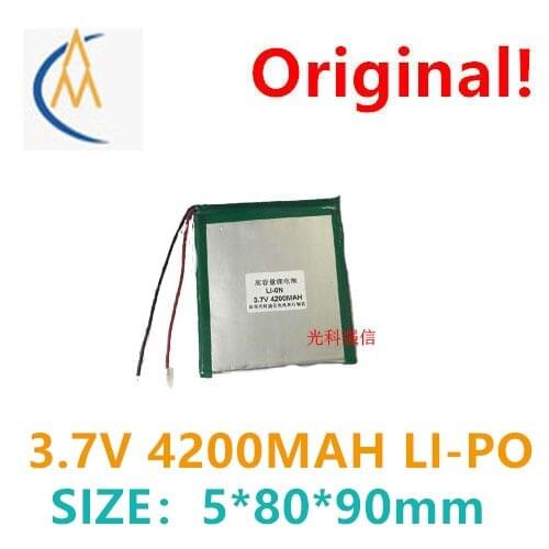 New full capacity 3.7V polymer lithium battery 508090 4200mah tablet pc mobile power line notebook cell for combination