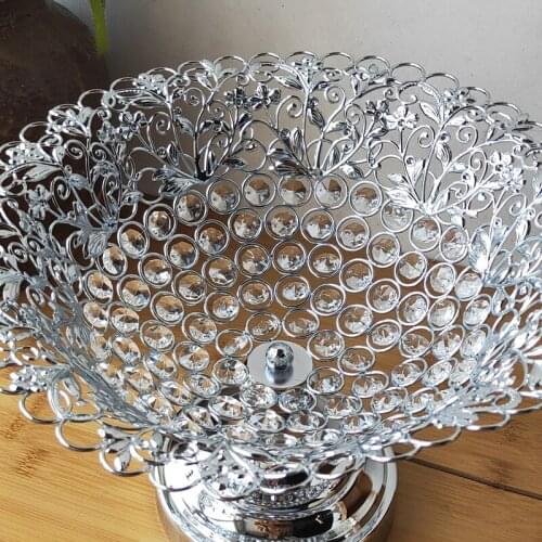 Metal Storage Tray Jewelry Display Plate Retro Dessert Fruit Cake Plate with Handle for Home Party Wedding Decoration