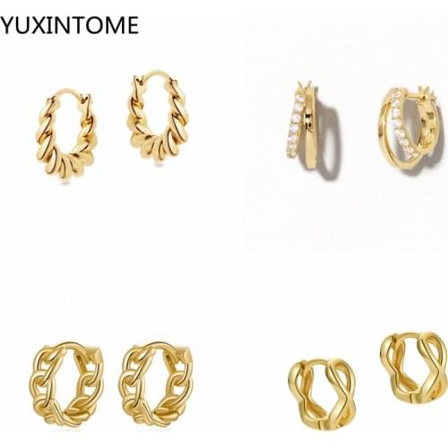 Fashion Micro CZ Small Round Circle Hoop Earrings Punk 925 Sterling Silver Huggie Earrings For Women Minimalism Jewelry