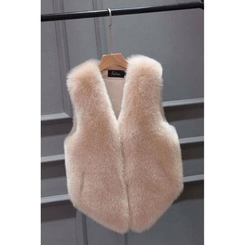 Fashion Beauty Winter Autumn Fox Artificial Fur Grass Vest Lady Fashion Loose Coat Women Vest Sleeveless Cloth Over Top Clothes